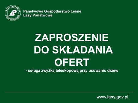 Zaproszenie do składania ofert - świadczenie usług zwyżką